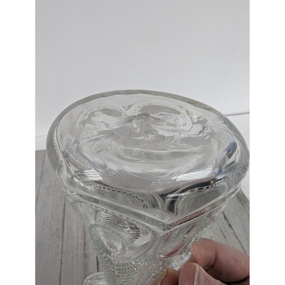 1902 EAPG Georgia Pattern Peacock Eye Feather Cut Glass Cruet Oil No Stopper - Picture 6 of 7